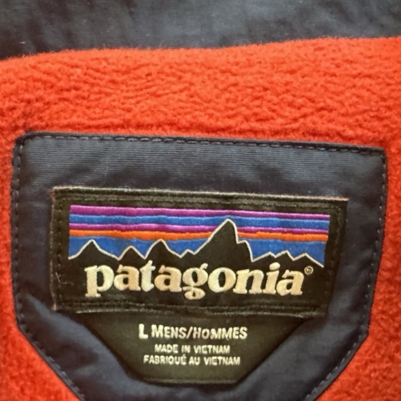 Patagonia Shelled Synchilla Navy Blue Jacket with Red Accent Men's L - Picture 4 of 5